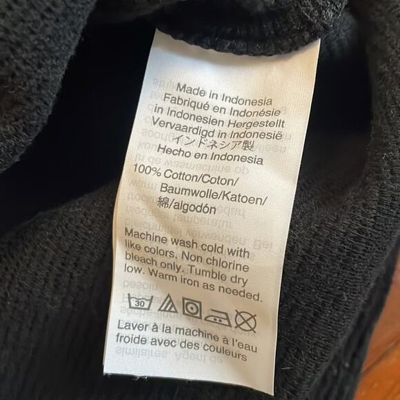 Texture & Thread Madewell Black Knit Tie Front Crop Top XS K4775 Y2K - Picture 7 of 9